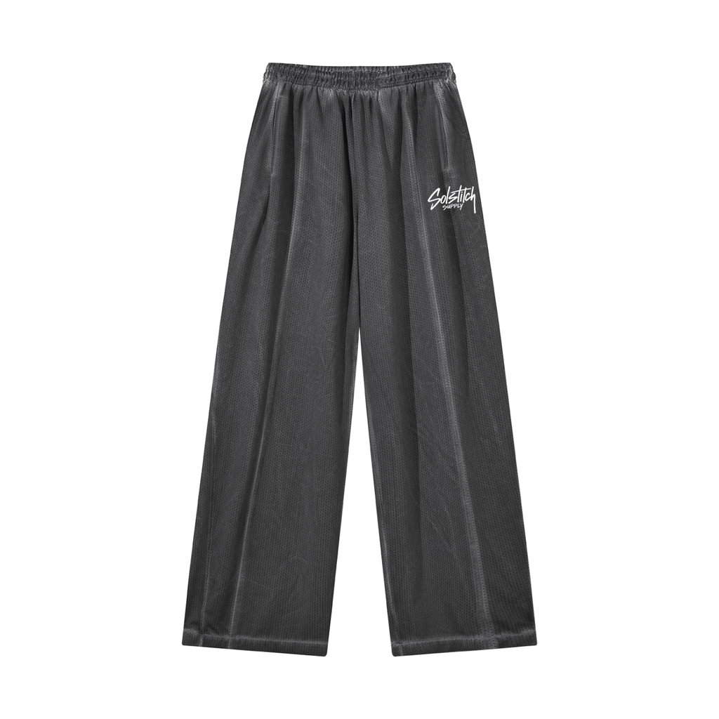 Unisex Vintage Wash Wide Leg Mesh Sweatpants
